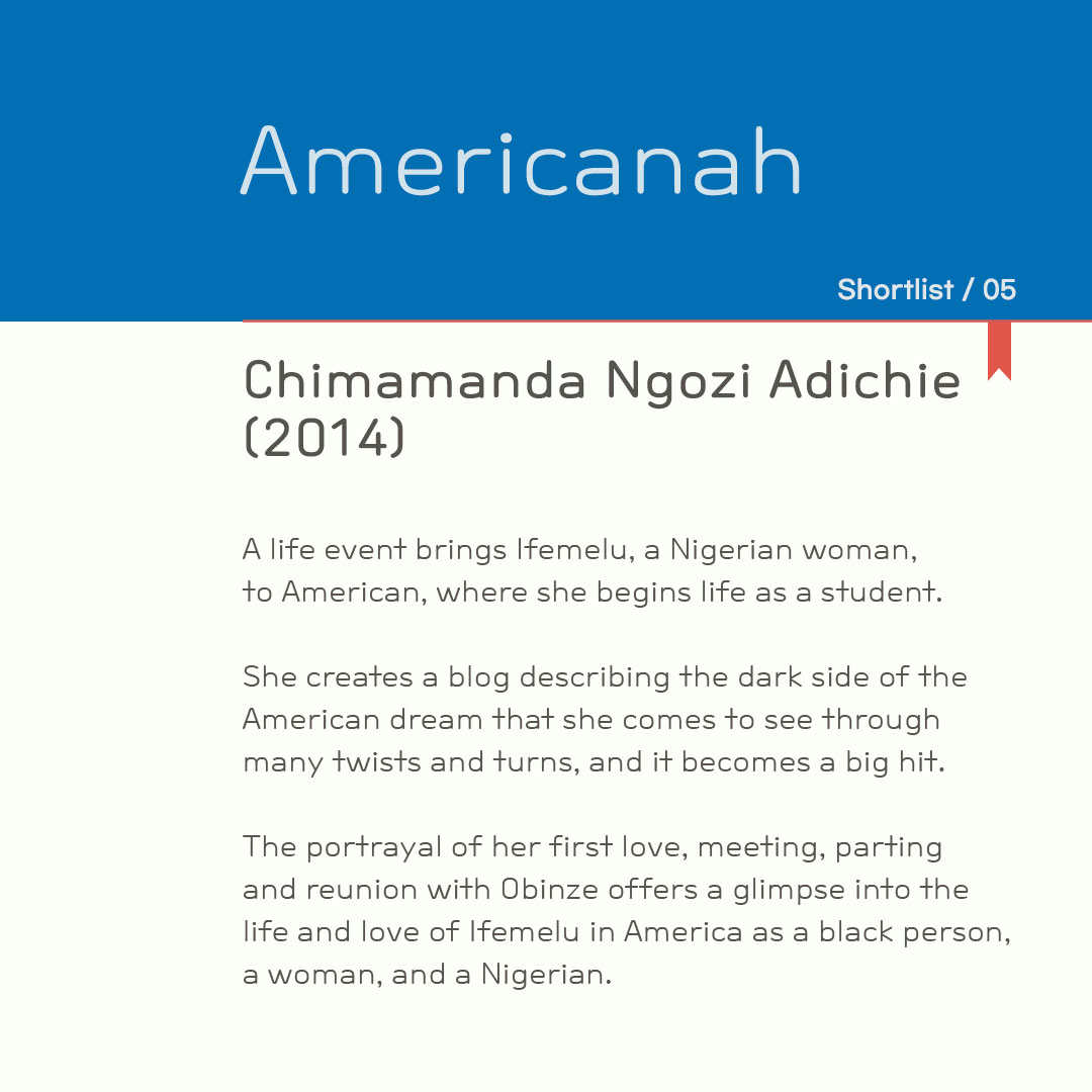2022 SHORTLIST #05. Americanah